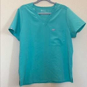 FIGS Technical Collection Scrub Top XL Teal V Neck Medical Uniform